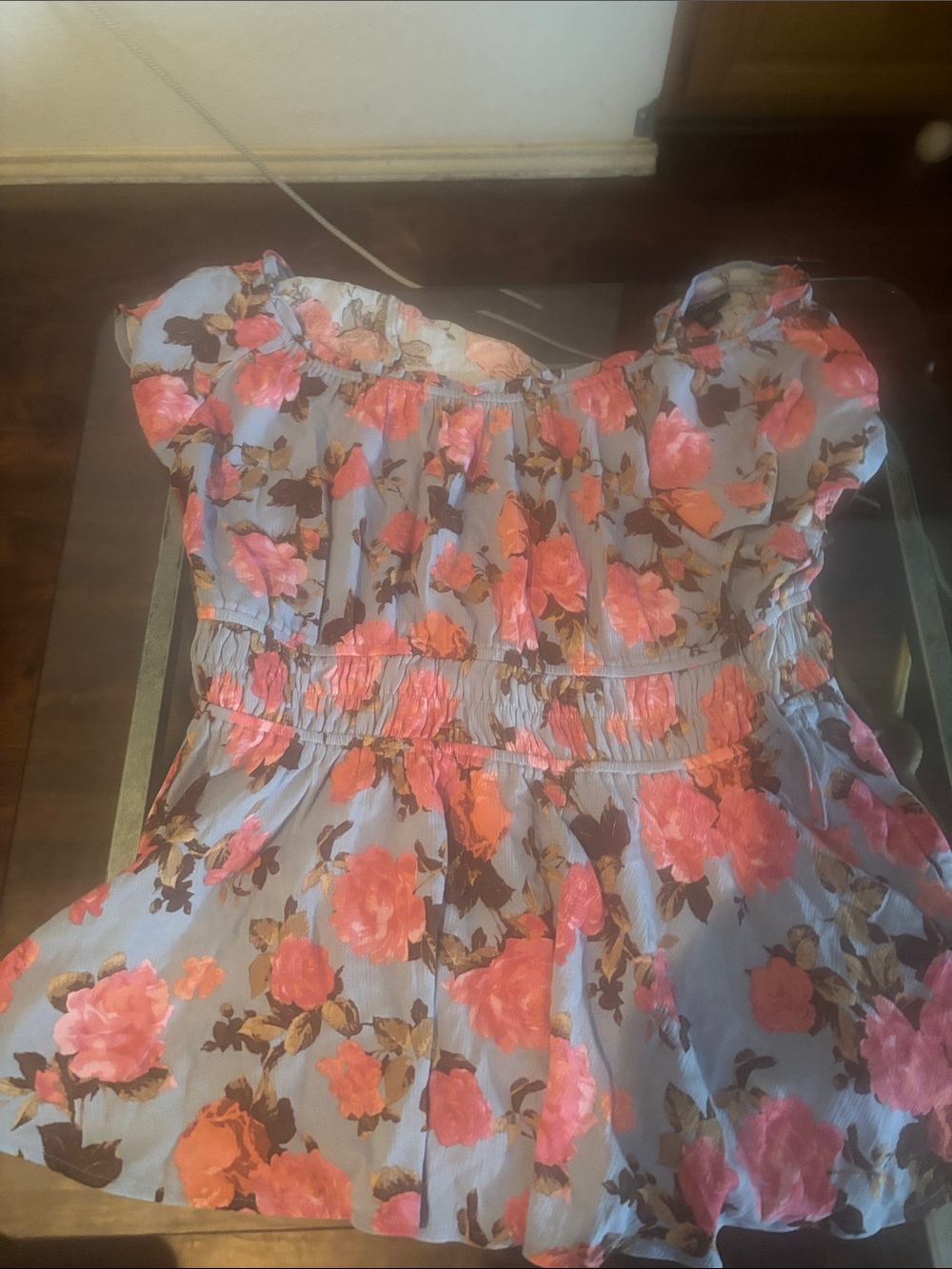 torrid Coral Floral Off-Shoulder Peplum Top